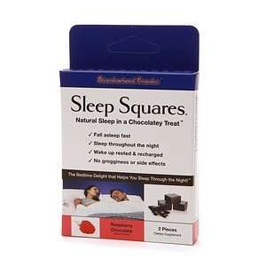 Sleep Squares Natural Sleep in a Chocolatey Treat, Raspberry, 7 ea