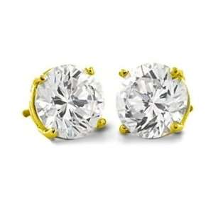   VS Round Diamond 14K Gold Stud Earrings (Clarity Enhanced) Jewelry