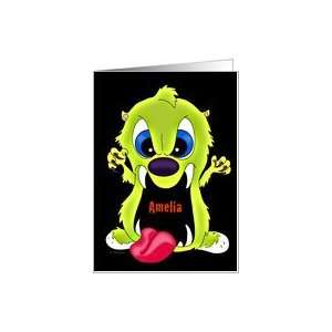  Amelia   Monster Face Halloween Card Health & Personal 