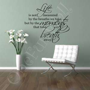 Life not Measured Vinyl Wall Saying Decal Sticker 23x26  