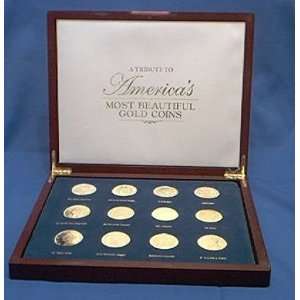  12 AMERICAN Most Beautiful GOLD COINS REPLICAs 