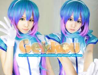 Vocaloid 3 Aoki Lapis Miku Cosplay Wig Blue Green Long 110Cm  