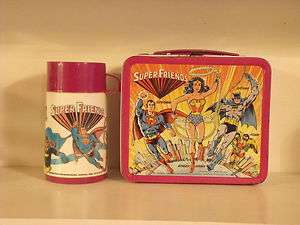 1976 SUPER FRIENDS Lunchbox & Thermos, By Aladdin  