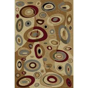 TayseRugs Festival Beige Floating Discs Contemporary Rug 