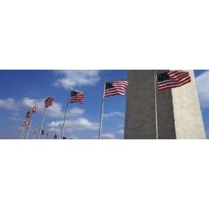 American Flags in Front of an Obelisk, Washington Monument, Washington 