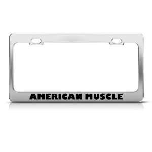  American Muscle Patriotic Metal license plate frame Tag 