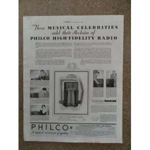 Philco radio,Vintage 30s full page print ad (200x and 201x) Original 