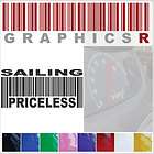 Sticker White 8 Barcode UPC Priceless Sailing Sail Rigging Rudder 