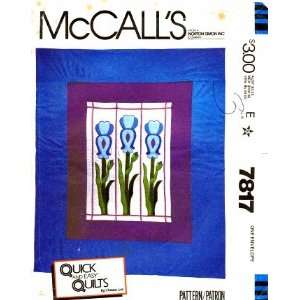  McCalls 7817 Sewing Pattern Iris Stainglass Window Quilt 