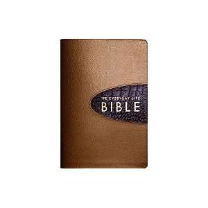 com Everyday Life Bible Bronze With Brown Alligator Inset, Amplified 