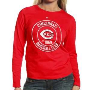  Cincinnati Reds Womens Red Pro Sports Long Sleeve T Shirt 