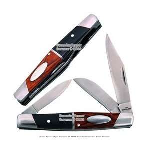   Wooden Handle Triple Blade Pocket Folding Knife