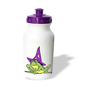 Florene Childrens Art   Frog Wizard With Purple Hat   Water Bottles