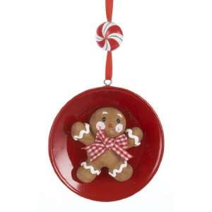  3.5 Gingerbread Kisses Cookie Boy on Plate Christmas 