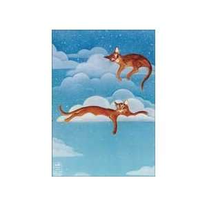 Cat Clouds Whimsical Fantasy Art Magnet by Leslie Newcomer  
