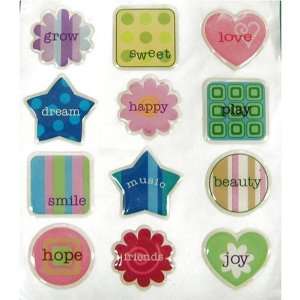  Epoxy Positive Word Stickers   144 Items per Case Arts 