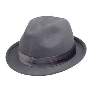 Mens 100% Wool Felt Fedora Gangster Hat Grey L/xl New 