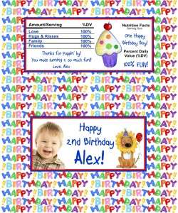 12 Personalized Happy Birthday Popcorn Wrappers with photo  