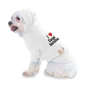 Love/Heart Carpet Installers Hooded T Shirt for Dog or Cat X Small 