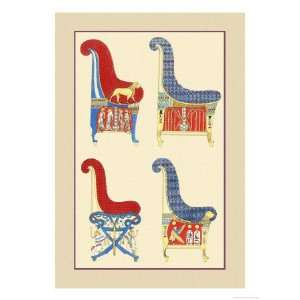 Ancient Egyptian Chairs Giclee Poster Print by J. Gardner Wilkinson 