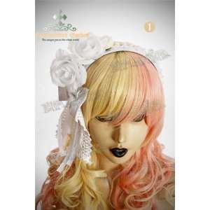  Gothic Elegant Lolita Pearl Side Rose Bow Hair Band*5color 