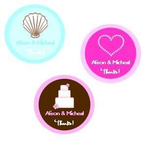 Medium Round Theme Labels   Baby Shower Gifts & Wedding Favors (Set of 