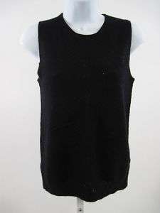 CLUB MONACO Black Wool Sleeveless Sweater Shirt Top M  