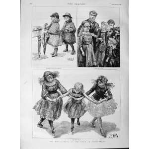 1889 Children Pantomimes Costumes Dancing Old Print 