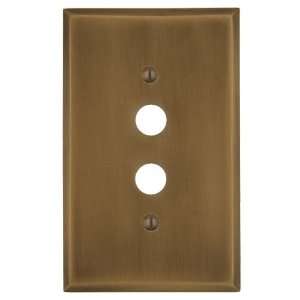 Solid Brass Classic Push Button Plate   Antique Brass 