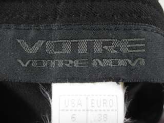 VOTRE VORTRE NOM Black Faux Leather Trim Pants Size 6  