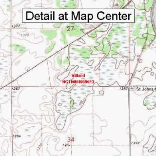   Topographic Quadrangle Map   Villard, Minnesota (Folded/Waterproof