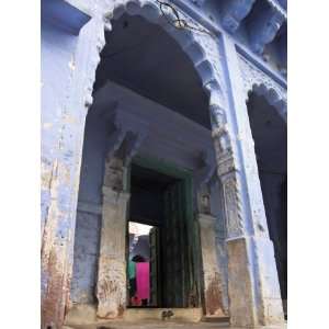 Entrance Porch of Blue Painted Residential Haveli, Old Residential 