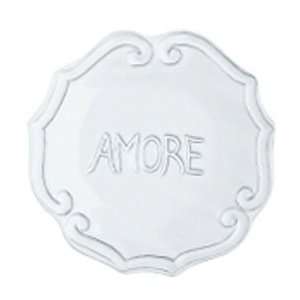 Vietri Incanto White Amore Plate 5 in D (Set of 4)