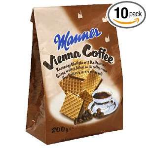 Manner Vienna Coffee Wafers, 7 Ounce Bag (Pack of 10)  