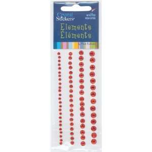  Crystal Stickers Elements 73/Pkg Round   Red