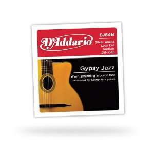  DAddario EJ84M Gypsy Jazz Acoustic Guitar Strings, Loop End 
