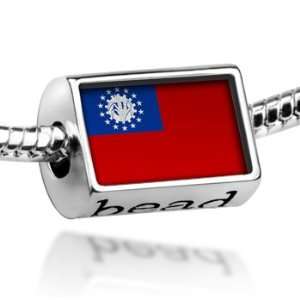  Beads Myanmar Flag   Pandora Charm & Bracelet Compatible 