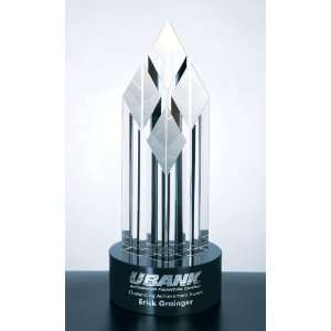  Crystal Executive Diamond Award with Black Round Crystal 