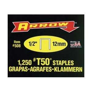  Arrow 508 STAPLES 1/2 1250/PK FOR T50 STAPLE GUN 