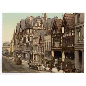   Print Victorian Photochrom Chester Newgate Street