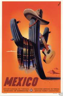 Mexico Dept of Tourism   Mexico Vintage Travel Poster  