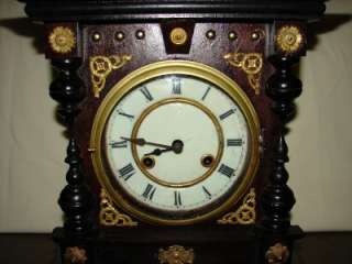 Antique 1910 8 Day Mantel Clock w/Key  