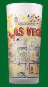 Las Vegas CatStudio Frosted Drinking Glass New  