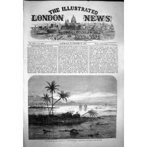  1863 FLOODS RIVER NILE VILLAGE TAUTAH INUNDATION