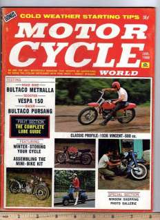 MOTOR CYCLE WORLD JAN 1968 VINCENT 500 VESPA 150  