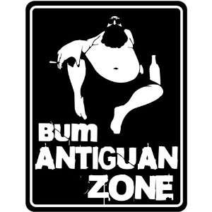  New  Bum Antiguan Zone  Antigua And Barbuda Parking Sign 