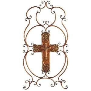  Midwest   CBK Antique Copper and Gold Scroll Wall Cross 