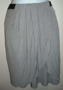 Alexander Wang gray jersey skirt front drapping Size 10  