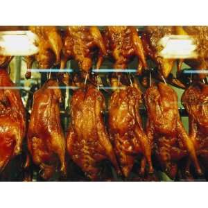 Roasted Ducks and Chickens in the Window of a Hong Kong Restaurant 