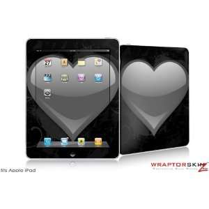  iPad Skin   Glass Heart Grunge Gray   fits Apple iPad by 
